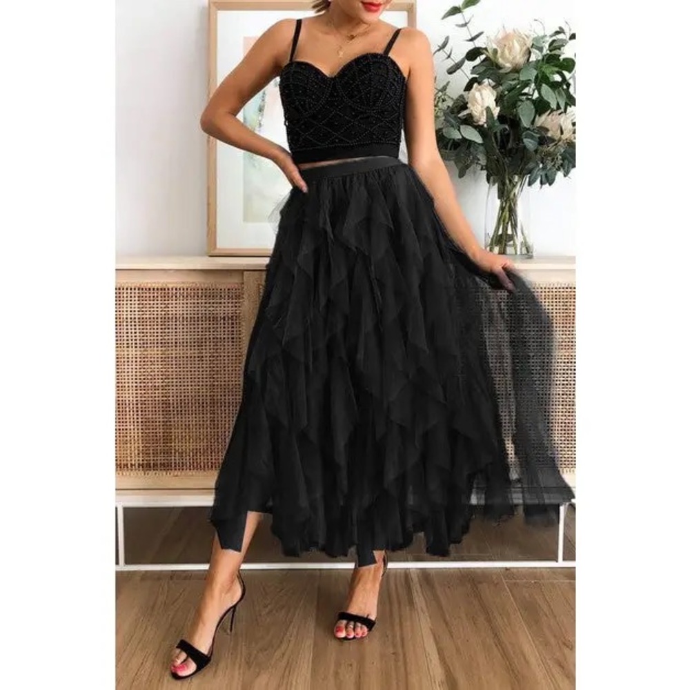 A-Line Long Tulle Skirts